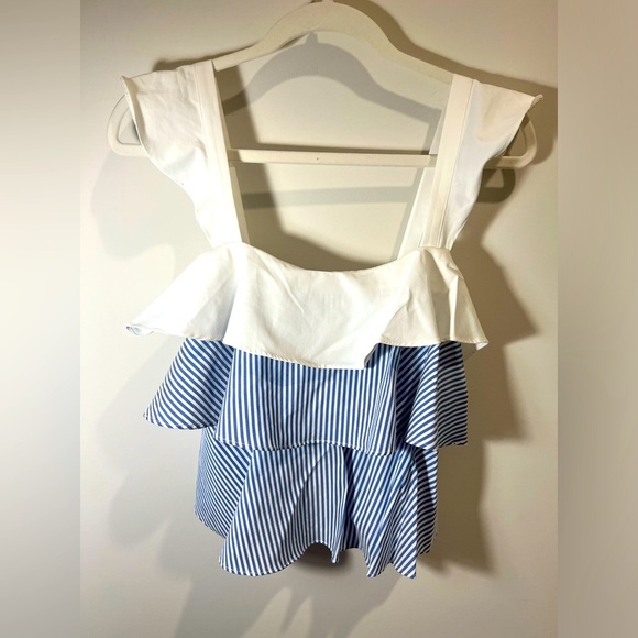 Lucy Paris for Bloomingdale’s, Striped Ruffled Top - Picture 2 of 9